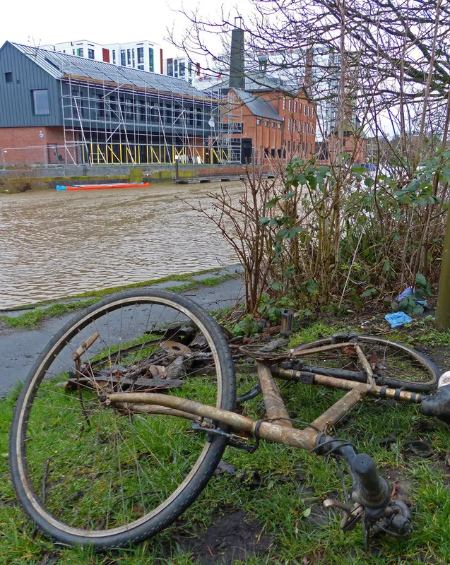 Bicycle recovered from a river